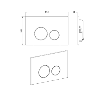 Кнопка смыва Boheme 649-GM оружейная сталь