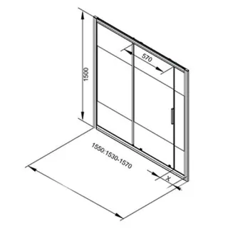 Шторка на ванну Aquanet Practic AE10-B-155H150U-CP 273601 155 см прозрачное стекло/шелкография профиль хром
