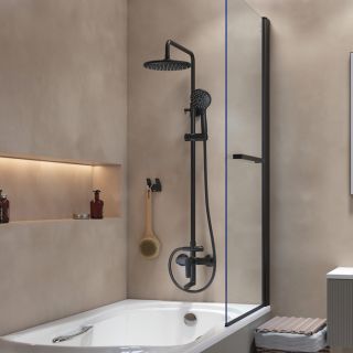 Душевая система с тропическим душем IDDIS Ray RAYBL3Fi06 чёрный матовый