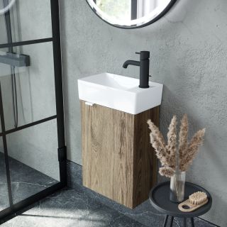 Подвесная тумба под раковину Sancos Mini MN35ECHR правая 35см дуб чарльстон