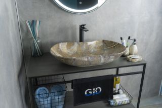 Раковина Gid Mnc503 54440 накладная под камень глянцевая 66.5x41x12