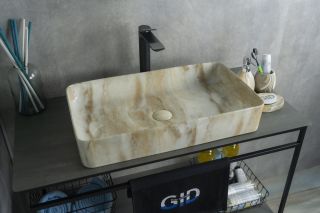 Раковина Gid Mnc596 54457 накладная под камень глянцевая 60x34x11