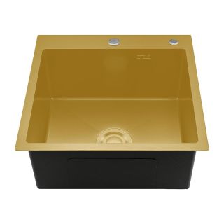 Мойка для кухни с коландером Gappo GS5050-3 золотой сатин