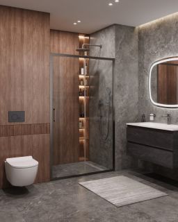 Душевая дверь CEZARES MOLVENO-BF-1-120-C-GM-IV оружейная сталь