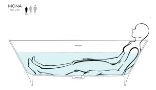 Ванна из искусственного камня Salini Mona S-Sense 102911GRH 180x80см RAL снаружи