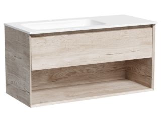 Подвесная тумба под раковину Sancos Marmi 1.0 MR1.0100LEG левая 99см дуб галифакс натуральный