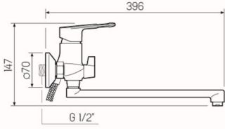 Смеситель для ванны с душем РМС SL134-006E хром