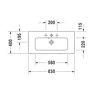 Раковина Duravit ME by Starck 2342830000 Белая 83 см