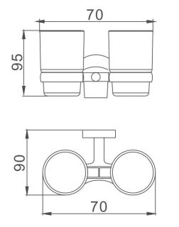 Стакан для ванной комнаты Haiba HB8708 двойной чёрный матовый