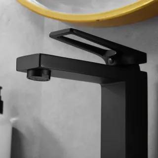 Смеситель для раковины Shevanik S6801H чёрный