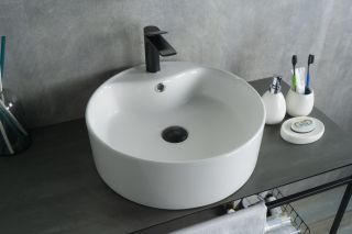 Раковина Gid N9008b 51104 накладная белая 46x46x16