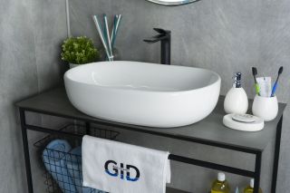 Раковина Gid N9026a 51112 накладная белая 60x40x15