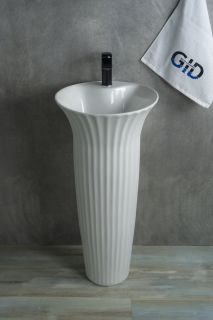 Раковина Gid Nb132 81113 накладная белая 41x41x84