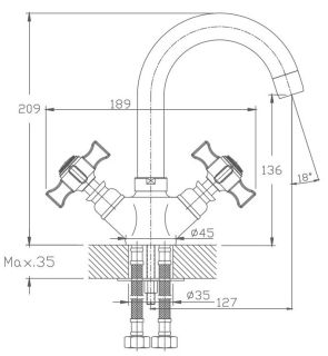 Смеситель для кухни Haiba HB4524 хром