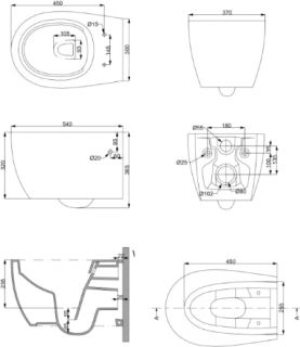 Унитаз подвесной Creo Decart WD1100+WD1101