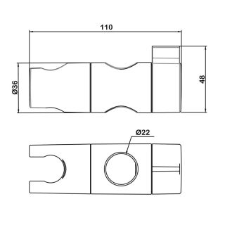 Многопозиционный держатель для душа Swedbe Hermes 5124B чёрный