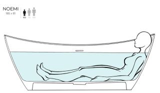 Ванна из искусственного камня Salini Noemi S-Sense 101811GRH 185x81см RAL снаружи