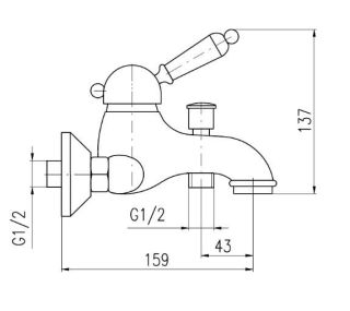 Смеситель для ванны Rav Slezak Labe L554.5CMATC черный хром