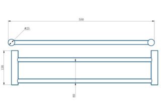 Полотенцедержатель Haiba HB8409-4 55см бронза
