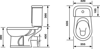 Унитаз-компакт Оскольская керамика Ирида Стандарт, горизонтальный выпуск