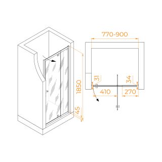Душевая дверь RGW PA-02 NEW 41080208-51 80см хром