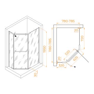 Душевой уголок RGW PA-091B 35089182-14 80x120см чёрный