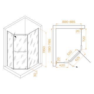 Душевой уголок RGW PA-091B 35089192-14 90x120см чёрный