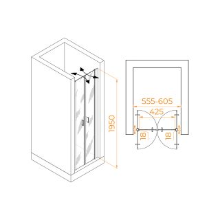 Душевая дверь RGW PA-104 060810406-11 60см хром