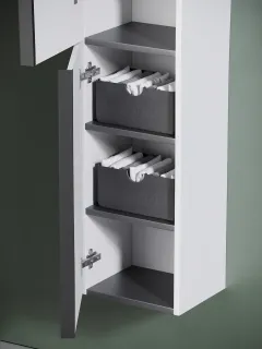 Пенал подвесной Sancos Delta PDL35W 35см дуб светлый/белый