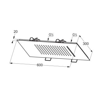 Верхний душ Kludi Asana 69450N5-00 с двумя видами струи 60 см брашированный никель