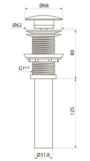 Донный клапан для раковины Point PN000Z1W без перелива белый глянцевый