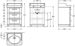 Тумба под раковину Kerama Marazzi Pompei PO.M.60.3\WHT 60 см белый