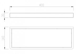 Полка стеклянная ABBER Westen AA1759B 40см чёрный матовый