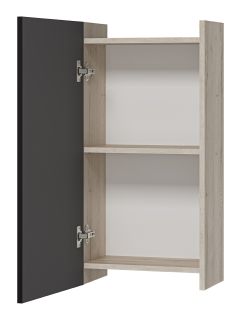 Подвесной шкаф Misty Поло 40см универсальный антрацит/дуб Галифакс белый