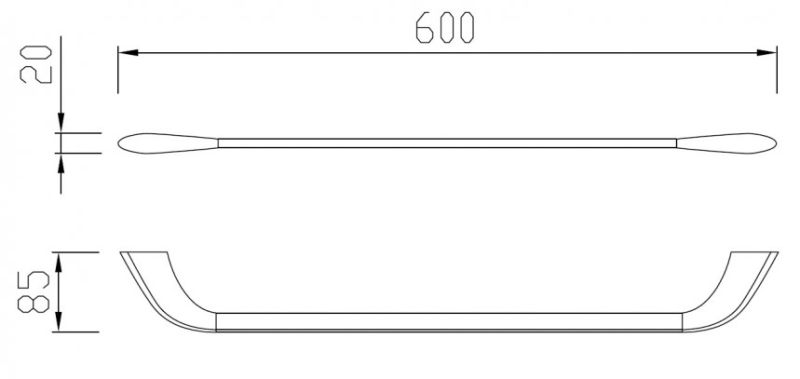 Полотенцедержатель ABBER Nord AA1552B 60см чёрный матовый