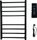 Полотенцесушитель электрический Маргроид Вид 81-10 профильный 60x50 R, с полкой, черный матовый
