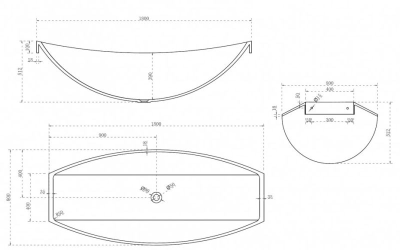 Прозрачная ванна ABBER Kristall AT9704Rubin подвесная 180x80см красный