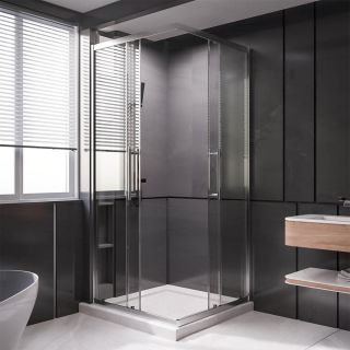 Боковая панель Veconi Premium Trento SP-30GR, 900х2000 брашированный графит, стекло прозрачное