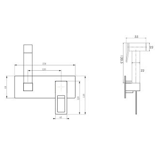 Гигиенический душ со смесителем Boheme Q 147-BCR.2 чёрный/хром
