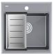 Комплект Paulmark: мойка Stepia 50 и коландер Advance PM115051-GRM+A375-BS серый металлик/брашированная нержавеющая сталь