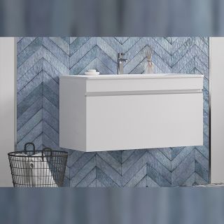 Тумба под раковину подвесная Velvex Pulsus tp.PUL.PUL.100.1Y белый глянец, 100 см