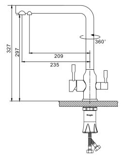 Смеситель для кухни Raglo R81.61.06 с подключением фильтра чёрный