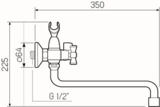 Смеситель для ванны с душем РМС SL118-140 хром