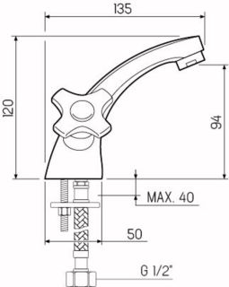 Смеситель для раковины РМС SL115-161 хром
