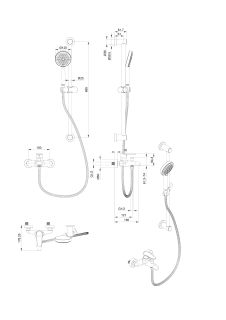 Смеситель для ванны с душевым гарнитуром Wonzon & Woghand Alfa WW-AE3205-BG брашированное золото
