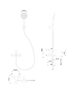 Смеситель для ванны с душем Wonzon & Woghand WW-A30891-BG брашированное золото