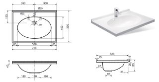 Раковина Эстет Lilia silk ФР-00014942 70см белый
