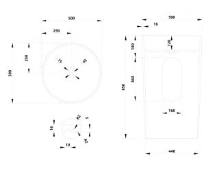 Напольная раковина ABBER Stein AS2501-H 50см белый матовый