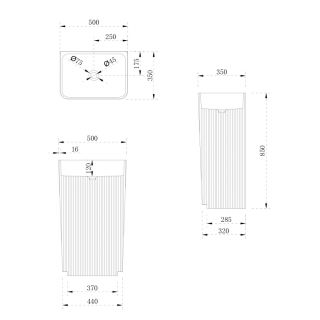 Напольная раковина ABBER Stein AS2505-H 50см белый матовый