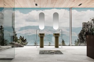 Напольная раковина ABBER Kristall AT2702Vesuvian 45см оливковый